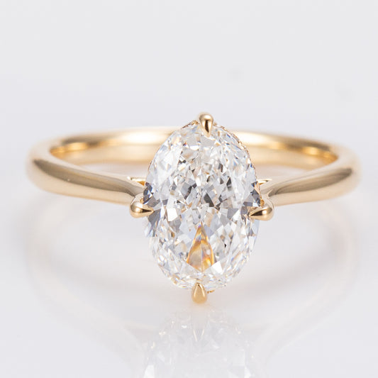 Allure Oval Cathedral - Lab-Grown Engagement Ring