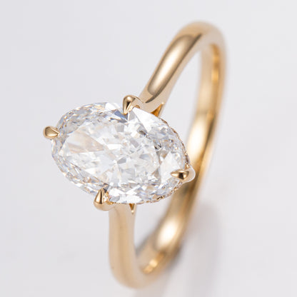 Allure Oval Cathedral - Lab-Grown Engagement Ring