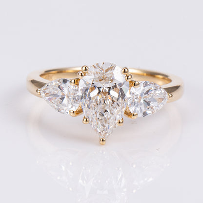 Allure Pear Trilogy Lab-Grown Engagement Ring