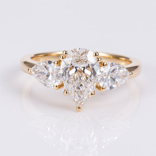 Allure Pear Trilogy Lab-Grown Engagement Ring