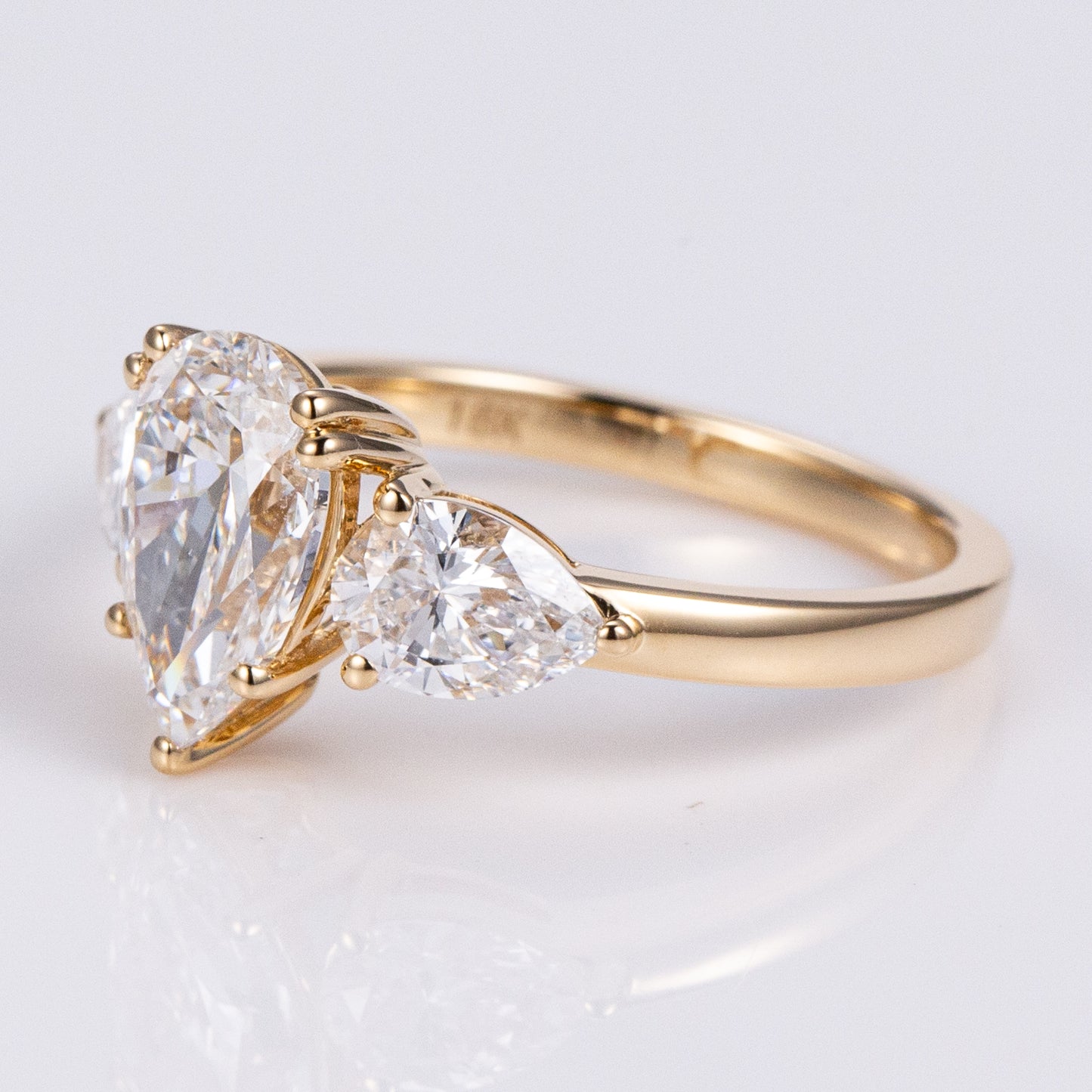 Allure Pear Trilogy Lab-Grown Engagement Ring
