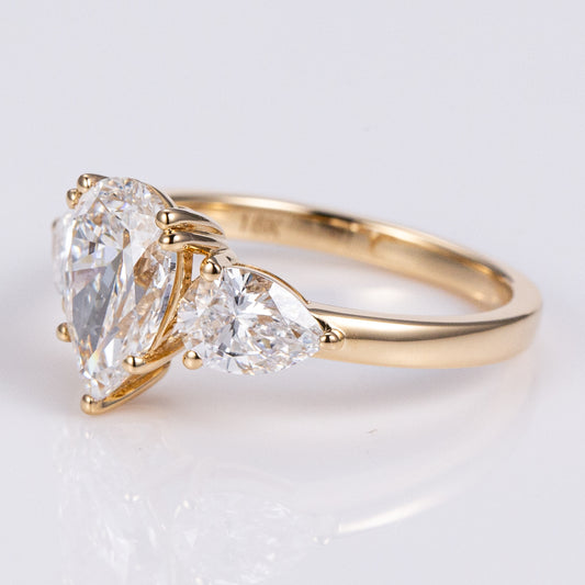 Allure Pear Trilogy Lab-Grown Engagement Ring