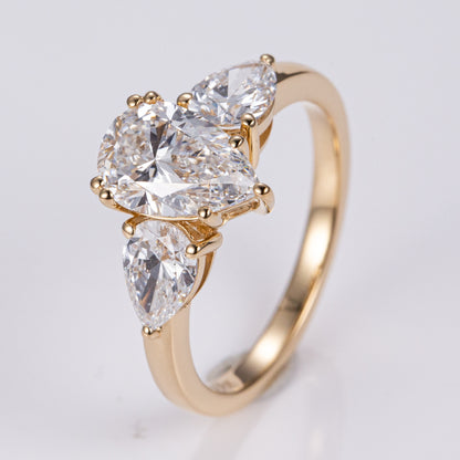 Allure Pear Trilogy Lab-Grown Engagement Ring