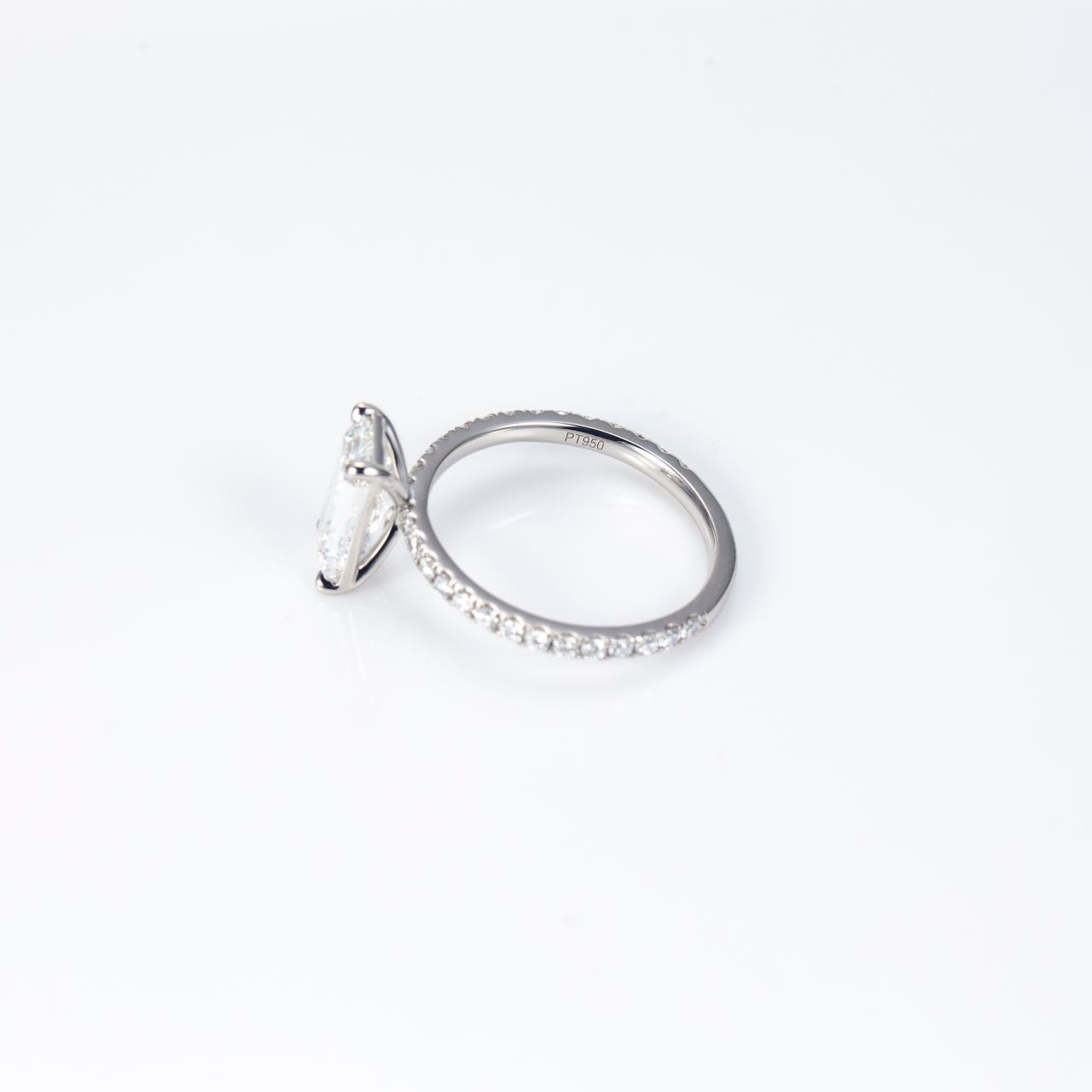 Allure Emerald Cut Pavé Three-Quarter Eternity Lab-Grown