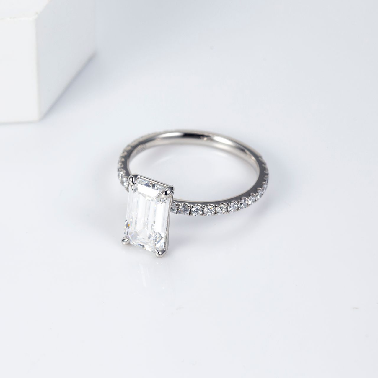 Allure Emerald Cut Pavé Three-Quarter Eternity Lab-Grown