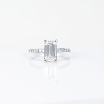 Allure Emerald Cut Pavé Three-Quarter Eternity Lab-Grown