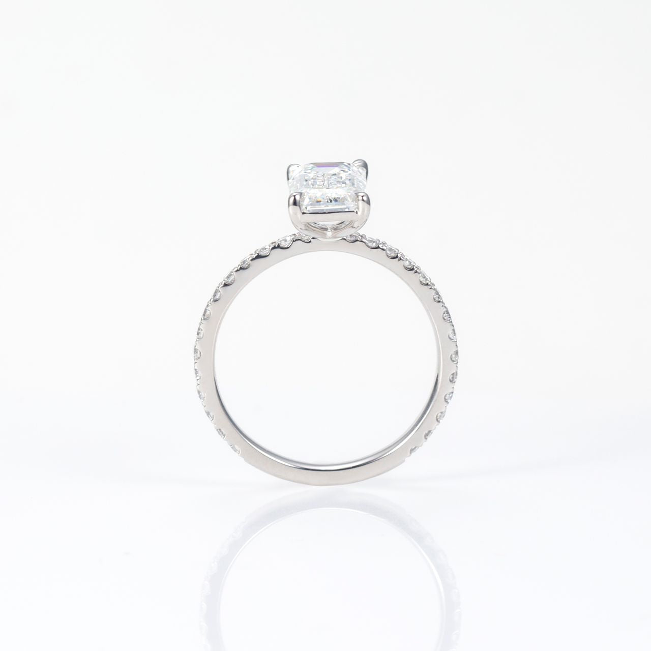 Allure Emerald Cut Pavé Three-Quarter Eternity Lab-Grown