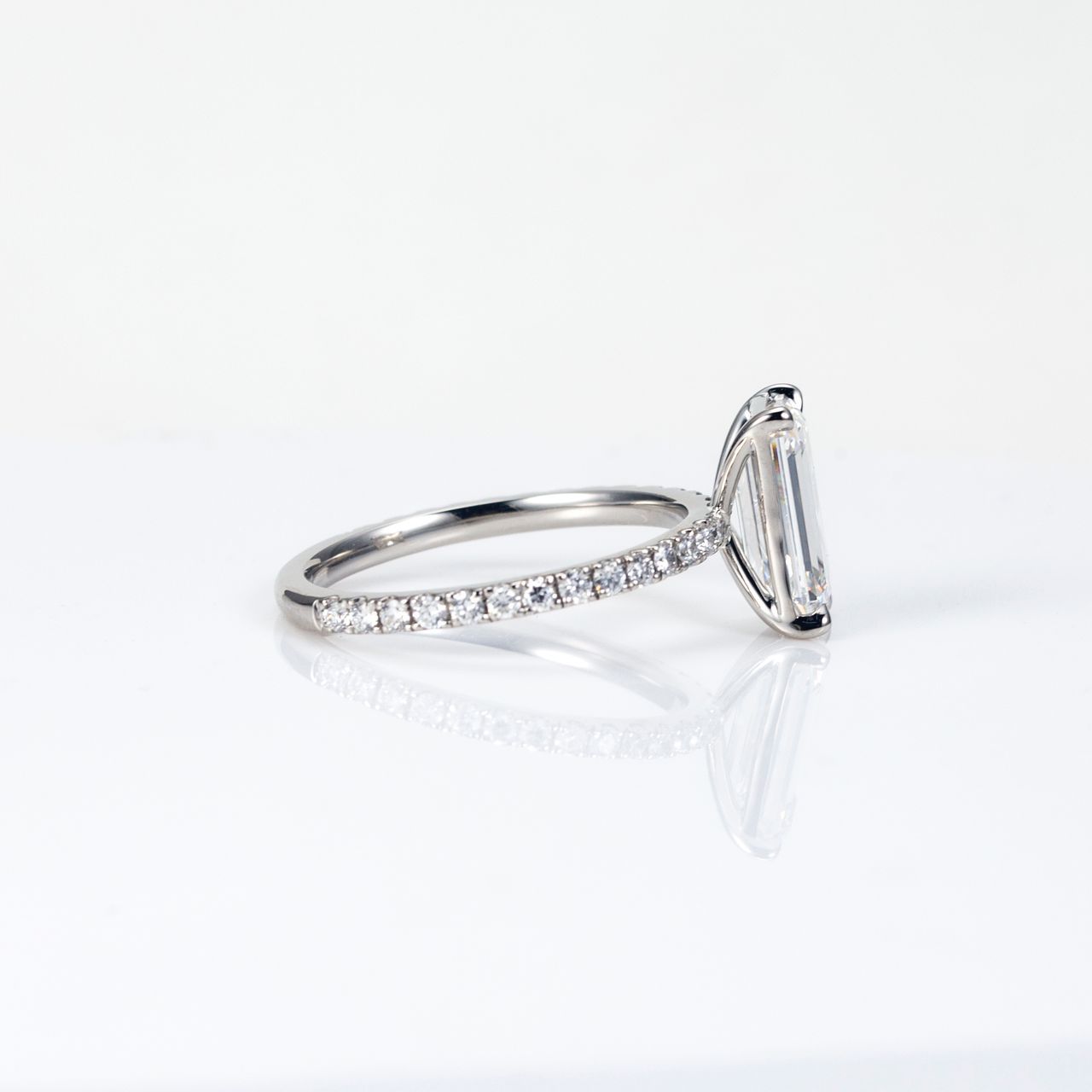 Allure Emerald Cut Pavé Three-Quarter Eternity Lab-Grown