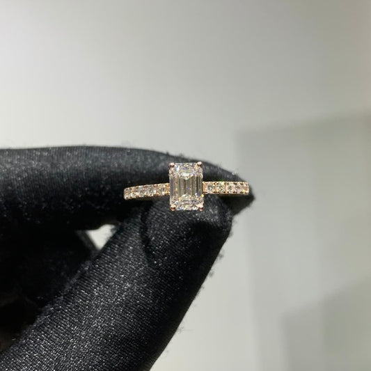 Allure Emerald Cut Pavé Half Eternity Lab-Grown