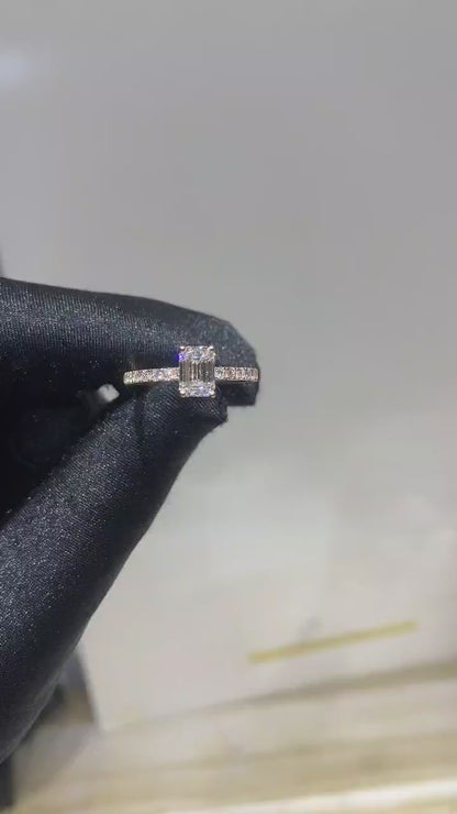 Allure Emerald Cut Pavé Half Eternity Lab-Grown