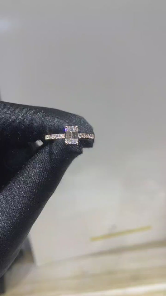 Allure Emerald Cut Pavé Half Eternity Lab-Grown