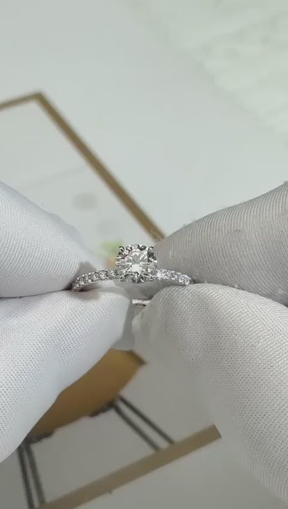 Allure Round Brilliant Pavé Half Eternity Lab-Grown