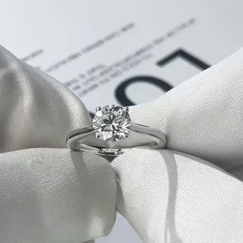 Allure Round Cut Cathedral Setting Lab-Grown