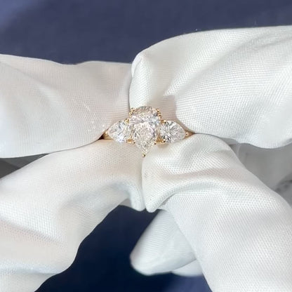 Allure Pear Trilogy Lab-Grown Engagement Ring