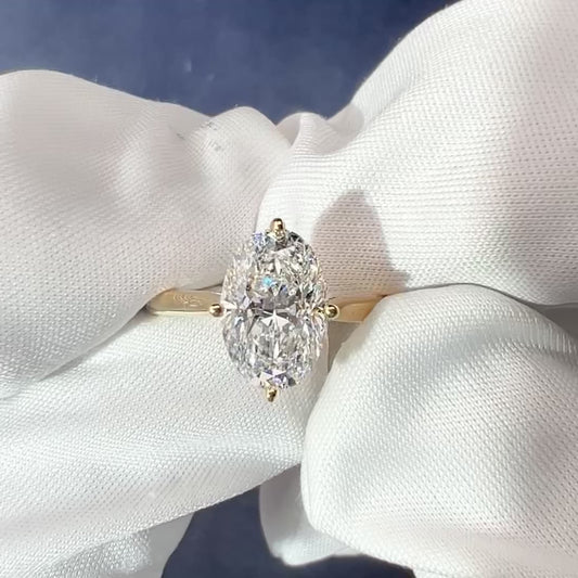 Allure Oval Compass Cathedral Lab-Grown Engagement Ring