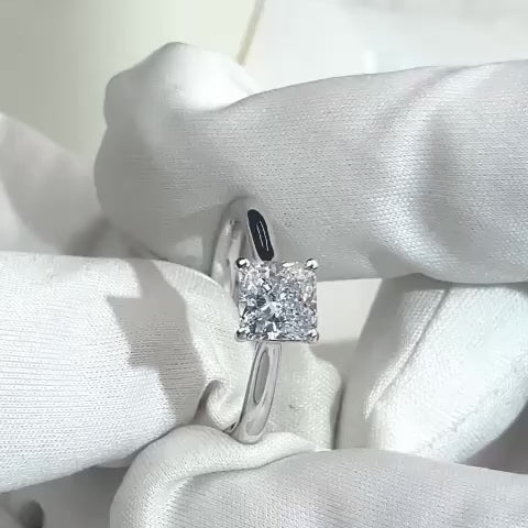Allure Princess Cut Cathedral Setting Lab-Grown